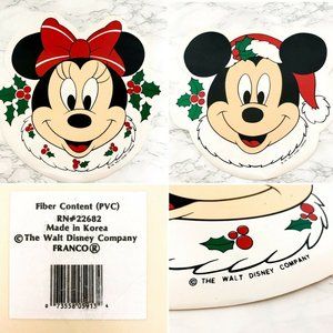 VTG Mickey Mouse Minnie Mouse Christmas Placemats
